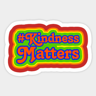 Retro Style Kindness Matters Hashtag Sticker